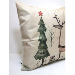 Poduszka Świąteczna Dekoracyjna Renifer Choinka 50x50cm